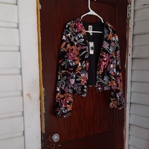 Anthropologie Tiny Embroidered Sequiened Bolero Jacket